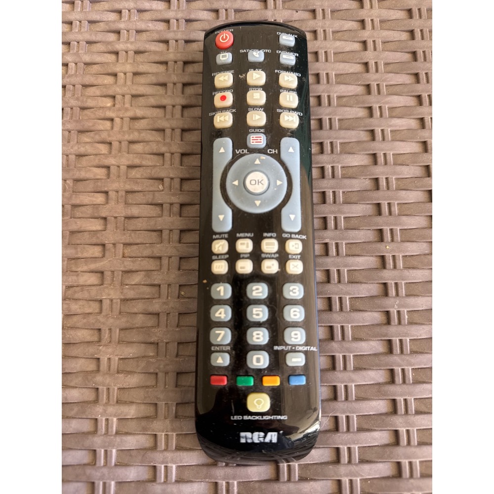 RCA Universal Remote Control LED Backlighting Black Multi Device TV DVD‎ VCR